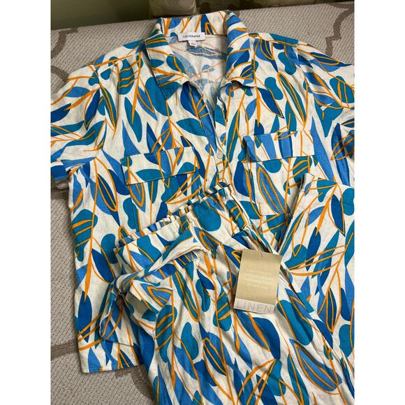 Anthropologie Calligraphie matching linen blend set, size large - Picture 16 of 16